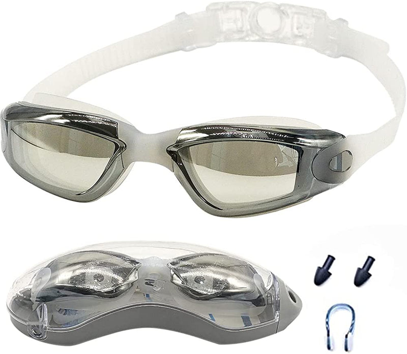 Swim Goggles for Women Men, 2022 Upgrated anti Fog Adult Goggle for Swimming, Water Glasses Sporting Goods > Outdoor Recreation > Boating & Water Sports > Swimming > Swim Goggles & Masks RichHomie ☕gray☕  