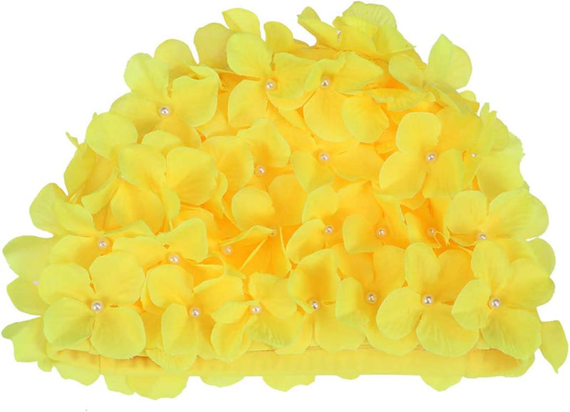 WINOMO Fashionable Swim Cap Floral Petal Stylish Swimming Hat Bathing Caps Size L for Women Sporting Goods > Outdoor Recreation > Boating & Water Sports > Swimming > Swim Caps WINOMO Yellow  