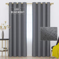 GRALI Thermal Total Blackout Curtains, Farmhouse Dusk Blue Linen Drapes, 84 Inches Drop Draperies for Sliding Door / Hall / Dorm Window（Pack of 2 Pcs, 52-Wide