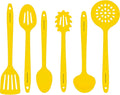 Culinary Couture Aqua Sky Silicone Cooking Utensils Set - Sturdy Steel Inner Core - Spatula, Mixing & Slotted Spoon, Ladle, Pasta Server, Drainer - Heat Resistant Kitchen Tools - Bonus Recipe Ebook Home & Garden > Kitchen & Dining > Kitchen Tools & Utensils Culinary Couture Yellow  