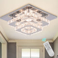 Cainjiazh Mini Chandelier LED Crystal Ceiling Light 2 Layers Flush Mount Ceiling Light Modern Chandelier Lighting for Hallway Staircase Kitchen Bathroom (Cool White) Home & Garden > Lighting > Lighting Fixtures > Chandeliers Cainjiazh Square Dimmable  