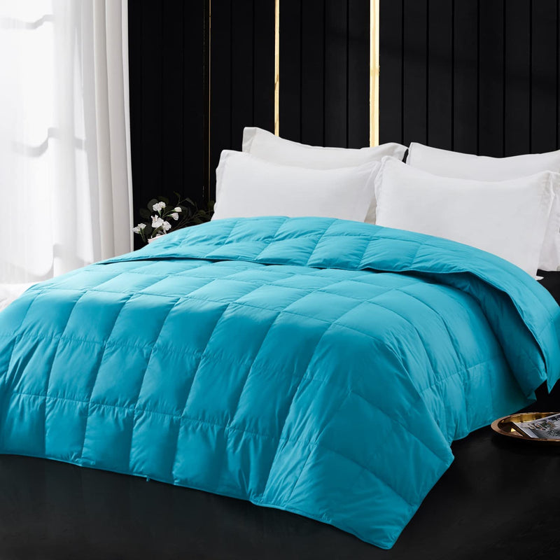 Globon Extra Lightweight down Blanket King Size,Summer Cooling Comforter/Duvet Insert,400 Thread Count,12Oz,700 Fill Power with 8 Corner Tabs,Turquoise Blue Home & Garden > Linens & Bedding > Bedding > Quilts & Comforters Globon Turquoise Blue- Extra Lightweight King 106*90in 