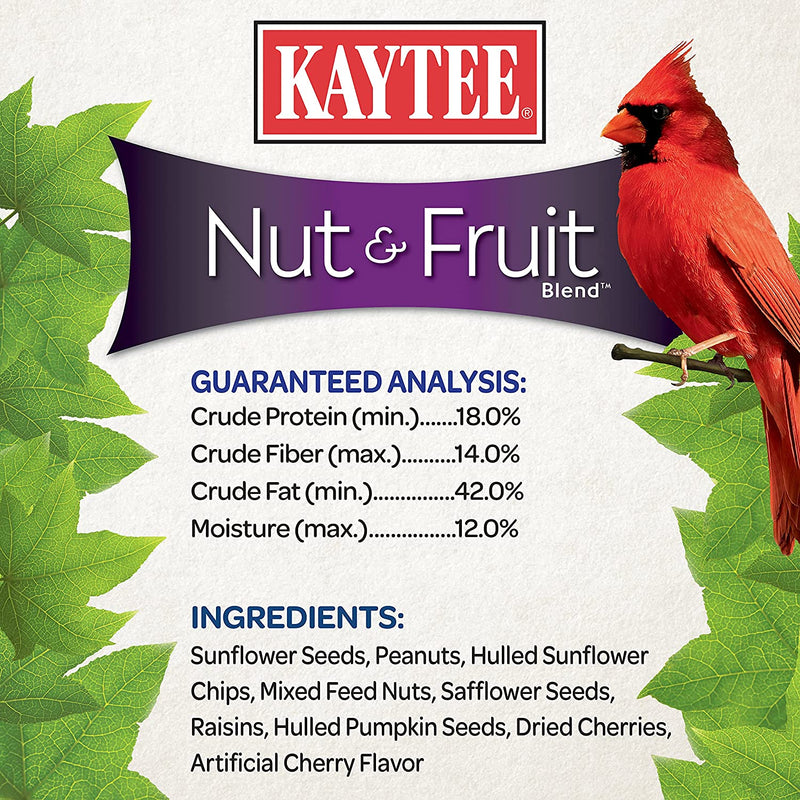 Kaytee Wild Bird Food Nut & Fruit Seed Blend for Cardinals, Chickadees, Nuthatches, Woodpeckers and Other Colorful Songbirds, 5 Pounds Animals & Pet Supplies > Pet Supplies > Bird Supplies > Bird Food Central Garden & Pet   