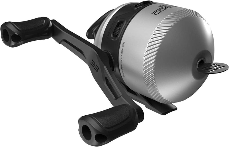 Zebco 33 Spincast Fishing Reel, Quickset Anti-Reverse with Bite Alert, Smooth Dial-Adjustable Drag, Powerful All-Metal Gears with a Lightweight Graphite Frame Sporting Goods > Outdoor Recreation > Fishing > Fishing Reels Zebco 33 Spincast - Silver/Black  