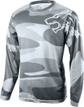 Men'S Mountain Bike Shirts Long Sleeve MTB Off-Road Motocross Jersey Quick Dry&Moisture-Wicking Sporting Goods > Outdoor Recreation > Cycling > Cycling Apparel & Accessories Wisdom Leaves Camo Grey X-Large 