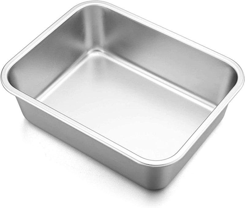 Lasagna Deep Baking Pan - 10.7” X 8.3” X 3.2”,P&P CHEF Rectangular Cake Pan Cookie Bakeware Stainless Steel for Brownie/ Bread/ Meat, Deep Side & round Corner, Brushed Finish & Dishwasher Safe Home & Garden > Kitchen & Dining > Cookware & Bakeware P&P CHEF 10.7 Inch  