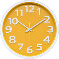 12 Inch Modern Wall Clock Silent Non-Ticking Battery Operated 3D Numbers Bright Color Dial Face Wall Clock for Home/Office Decor,Yellow Home & Garden > Decor > Clocks > Wall Clocks LOVECLOCKS Yellow  