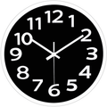 12 Inch Modern Wall Clock Silent Non-Ticking Battery Operated 3D Numbers Bright Color Dial Face Wall Clock for Home/Office Decor,Yellow Home & Garden > Decor > Clocks > Wall Clocks LOVECLOCKS Black  