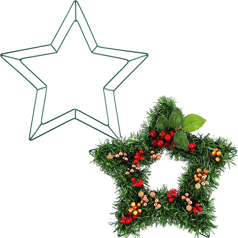 12 Inch Star Wire Wreath Frame Metal Star Wreath Frames for Independence Day Valentines St. Patrick'S Day Holiday Decorations Floral Arrangements Craft DIY Home & Garden > Decor > Seasonal & Holiday Decorations Patelai   