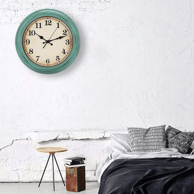 12 Inch Vintage/Retro Wall Clock,Battery Operated Movement Silent Non Ticking Quality Quartz Clock Wall Decorative for Kitchen/Bedroom/Living Room/Bathroom/Office with Arabic-Olive Green Home & Garden > Decor > Clocks > Wall Clocks YUMTIM   