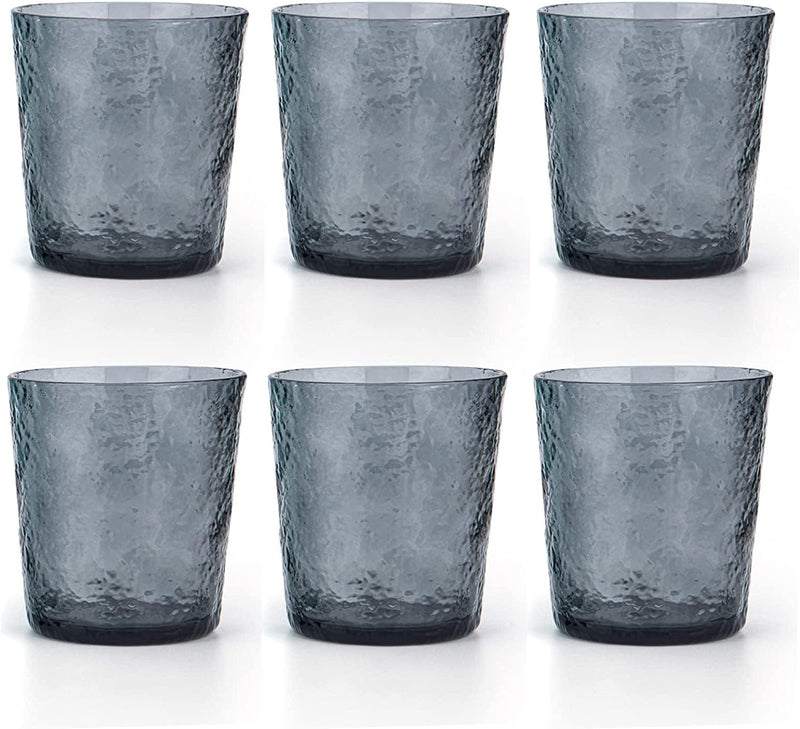 12-Ounce Acrylic Old Flashion Glasses Plastic Tumblers, Set of 6 Blue Home & Garden > Kitchen & Dining > Tableware > Drinkware KX-WARE Gray 6 