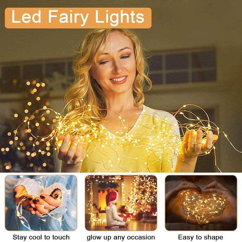 12 Pack Battery Operated Fairy Lights, 3 Speed Modes, 12 Extra Batteries for Replacement, 20 LED Lights 6.5Ft, Waterproof Copper Wire, Twinkling Firefly Lights for Valentine'S Day