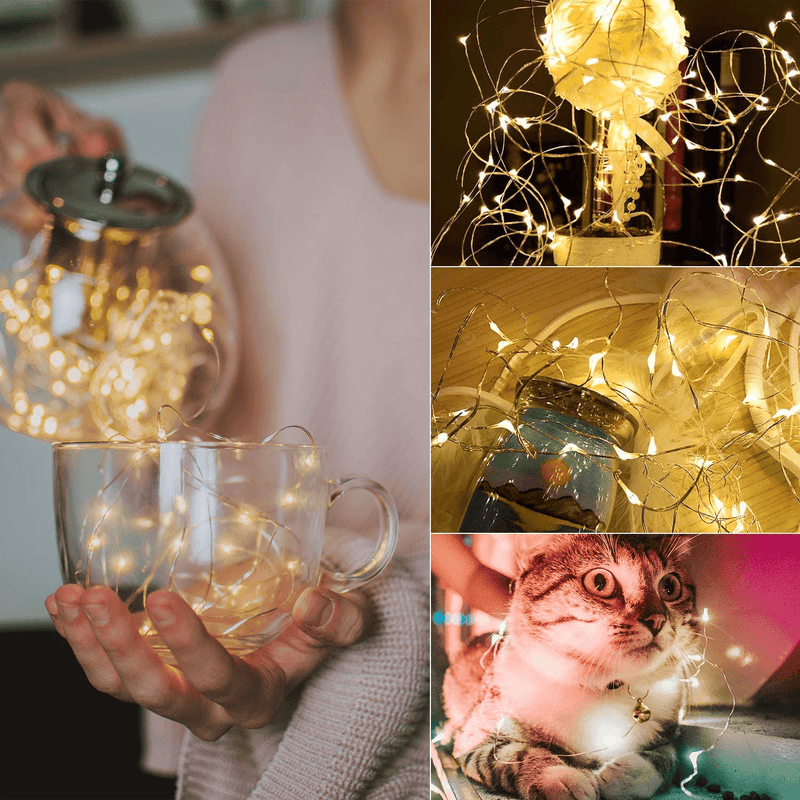 12 Pack Led Fairy Lights Battery Operated String Lights Waterproof Silver Wire 7 Feet 20 Led Firefly Starry Moon Lights for DIY Wedding Party Bedroom Patio Christmas Warm White Home & Garden > Lighting > Light Ropes & Strings Brightown   