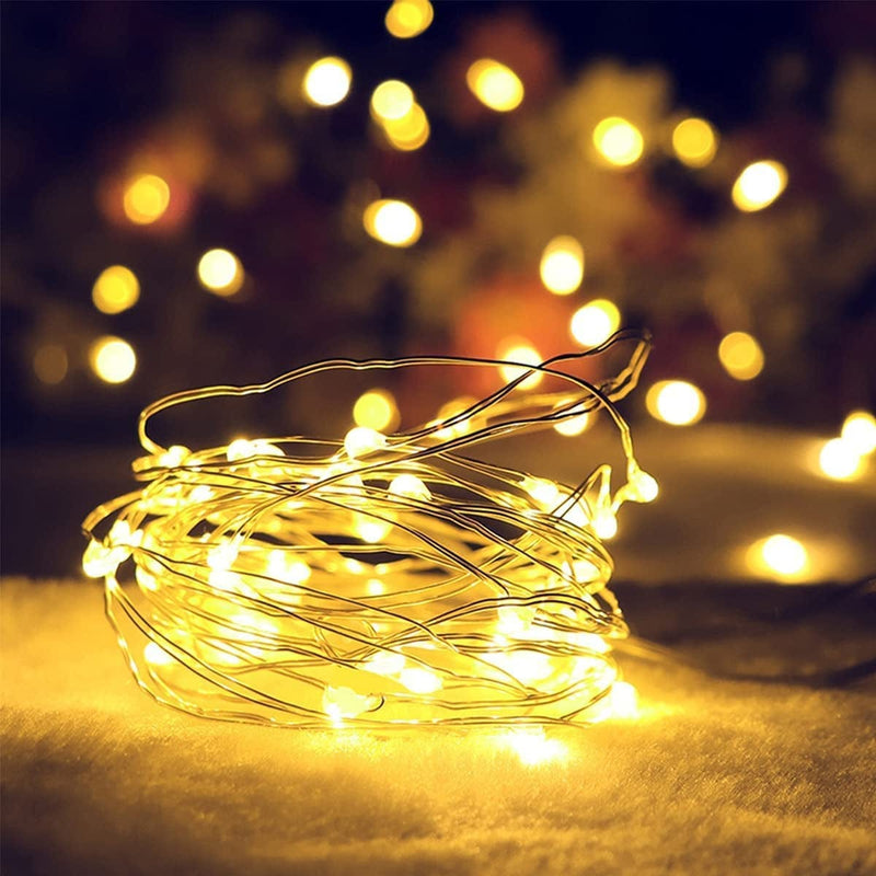 12 Pack LED Fairy Lights String Lights Battery Operated, 6.6Ft Indoor Mini Fairy String Lights Flexible Copper Wire Firefly Lights for DIY Decoration, Wedding, Christmas, Bedroom, Party (Warm White) Home & Garden > Lighting > Light Ropes & Strings JORETLE   
