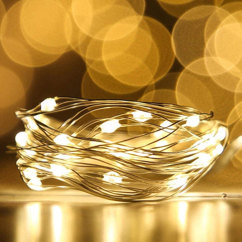 12-Pack Led Fairy String Lights Battery Starry String Lights 20 Tiny Lights on 3.5Ft Silver Wire for DIY Wedding Centerpiece, Mason Jar Craft, Christmas Tree, Garlands, Party Decoration (Warm White) Home & Garden > Lighting > Light Ropes & Strings LIIDA Warm White  