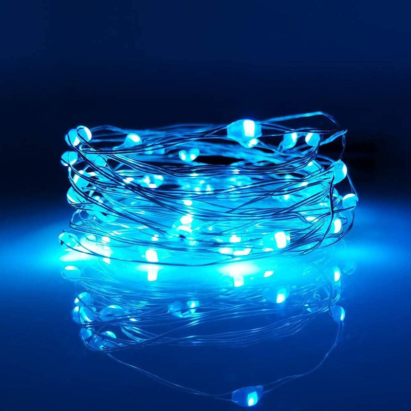 12-Pack Led Fairy String Lights Battery Starry String Lights 20 Tiny Lights on 3.5Ft Silver Wire for DIY Wedding Centerpiece, Mason Jar Craft, Christmas Tree, Garlands, Party Decoration (Warm White) Home & Garden > Lighting > Light Ropes & Strings LIIDA Blue  