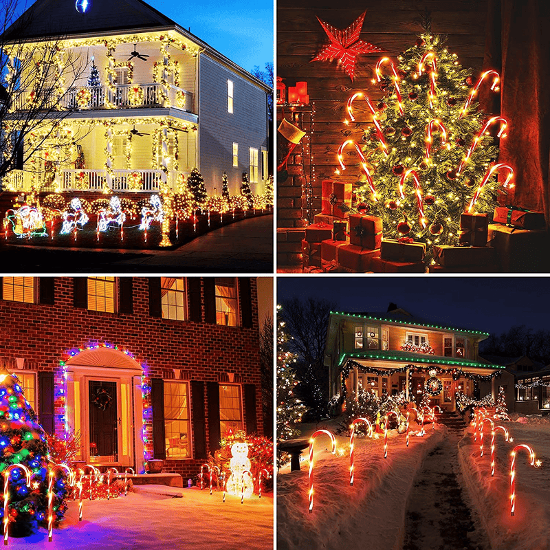 12 Pack Outdoor Christmas Decorations Solar Candy Cane Lights, LETMY Solar Christmas Pathway Markers Lights with Stars & 8 Modes, Christmas Decorations for Outdoor Indoor Holiday Xmas Party Walkway Home & Garden > Decor > Seasonal & Holiday Decorations& Garden > Decor > Seasonal & Holiday Decorations LETMY   