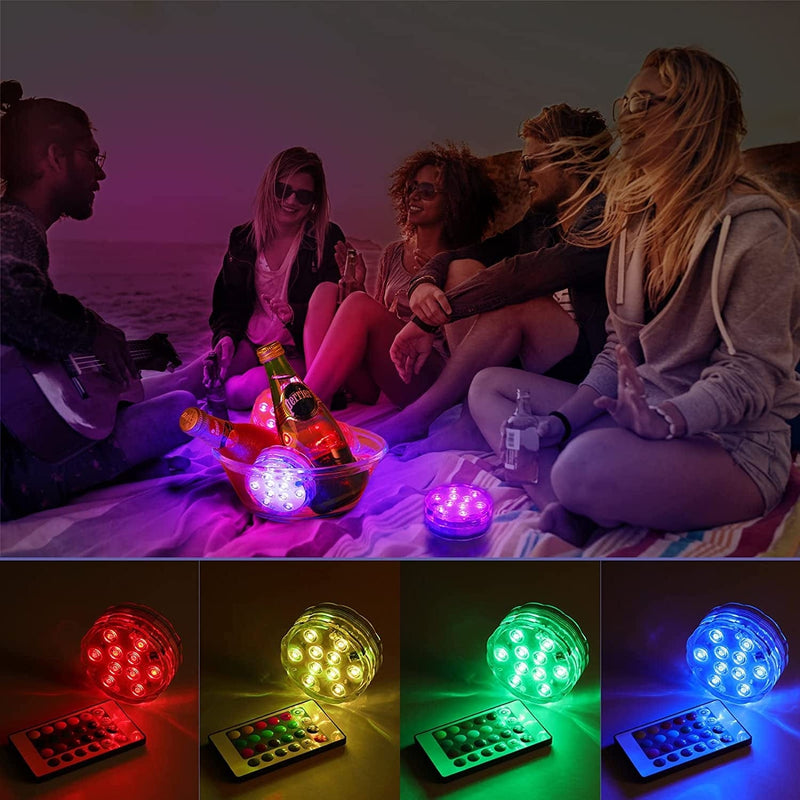 12 Pack Submersible Led Lights with Remote Waterproof Pool Underwater Led Light Battery Operated Bathtub Light 16 Color Changing Lamp for Hot Tub Pool Pond Vase Aquarium Decoration Home & Garden > Pool & Spa > Pool & Spa Accessories Mudder   