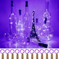 12 Pack Wine Bottle Lights with Cork 3.3Ft Silver Wire Cork Lights Waterproof Battery Operated Fairy Mini String Light for DIY Wedding Christmas Holiday Home Party Decoration Present Gift Cold White Home & Garden > Lighting > Light Ropes & Strings XIANMU Purple  