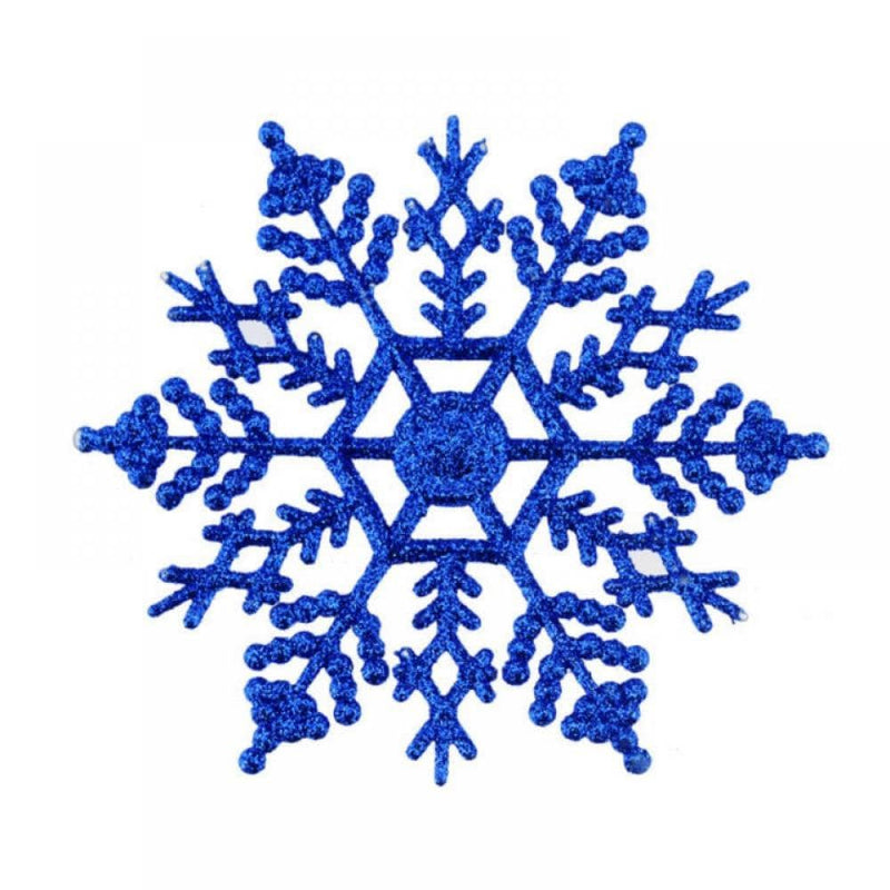 12 Pcs Christmas Snowflake Ornaments Plastic Glitter Winter Snowflakes Large Snow Flakes for Hanging Christmas Tree Decorations Wedding Frozen Birthday Party Supplies Xmas Home Decor,4 Inch  Hardlegix 12 Pack Blue 