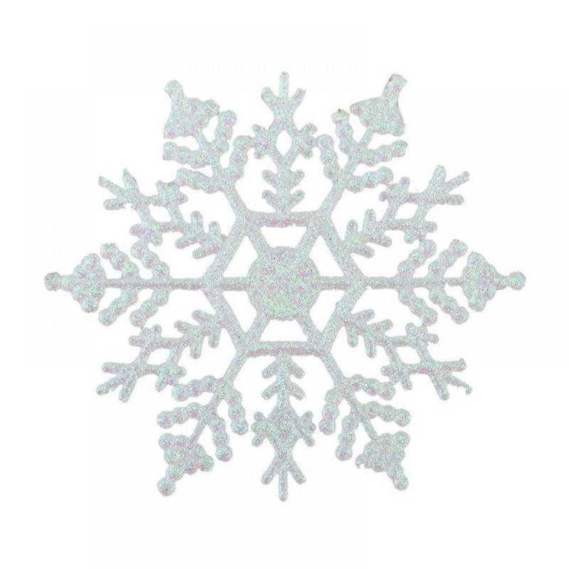 12 Pcs Christmas Snowflake Ornaments Plastic Glitter Winter Snowflakes Large Snow Flakes for Hanging Christmas Tree Decorations Wedding Frozen Birthday Party Supplies Xmas Home Decor,4 Inch  Hardlegix 12 Pack White 