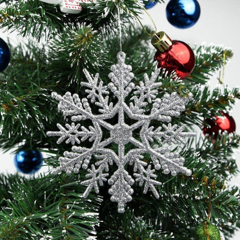 12 Pcs Christmas Snowflake Ornaments Plastic Glitter Winter Snowflakes Large Snow Flakes for Hanging Christmas Tree Decorations Wedding Frozen Birthday Party Supplies Xmas Home Decor,4 Inch Home Home & Garden > Decor > Seasonal & Holiday Decorations& Garden > Decor > Seasonal & Holiday Decorations AVAIL   
