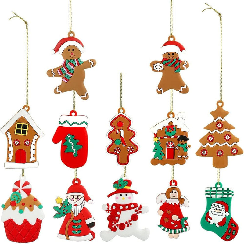 12 Pcs Gingerman Ornaments PVC Gingerbread Dolls Adorable Cookie Man Hanging Pendants for Christmas Tree Decor, Holiday Decoration Supplies Home Home & Garden > Decor > Seasonal & Holiday Decorations& Garden > Decor > Seasonal & Holiday Decorations BOSONER A  