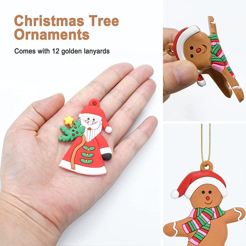 12 Pcs Gingerman Ornaments PVC Gingerbread Dolls Adorable Cookie Man Hanging Pendants for Christmas Tree Decor, Holiday Decoration Supplies Home Home & Garden > Decor > Seasonal & Holiday Decorations& Garden > Decor > Seasonal & Holiday Decorations BOSONER   