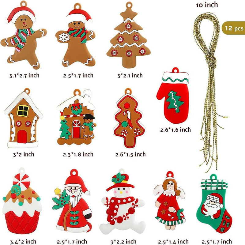 12 Pcs Gingerman Ornaments PVC Gingerbread Dolls Adorable Cookie Man Hanging Pendants for Christmas Tree Decor, Holiday Decoration Supplies Home Home & Garden > Decor > Seasonal & Holiday Decorations& Garden > Decor > Seasonal & Holiday Decorations BOSONER   