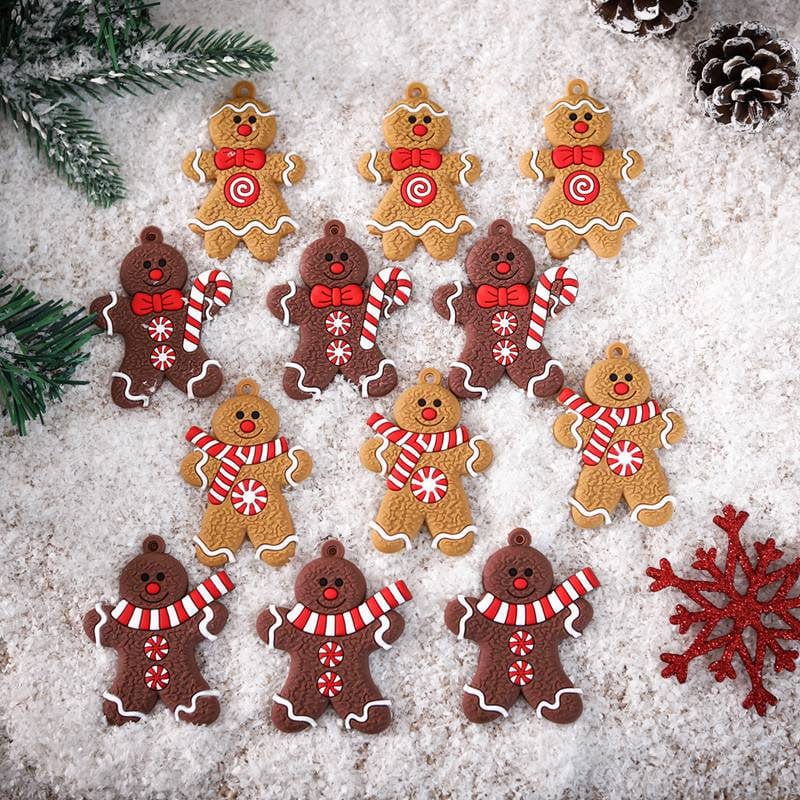 12 Pcs Gingerman Ornaments PVC Gingerbread Dolls Adorable Cookie Man Hanging Pendants for Christmas Tree Decor, Holiday Decoration Supplies Home Home & Garden > Decor > Seasonal & Holiday Decorations& Garden > Decor > Seasonal & Holiday Decorations BOSONER B  