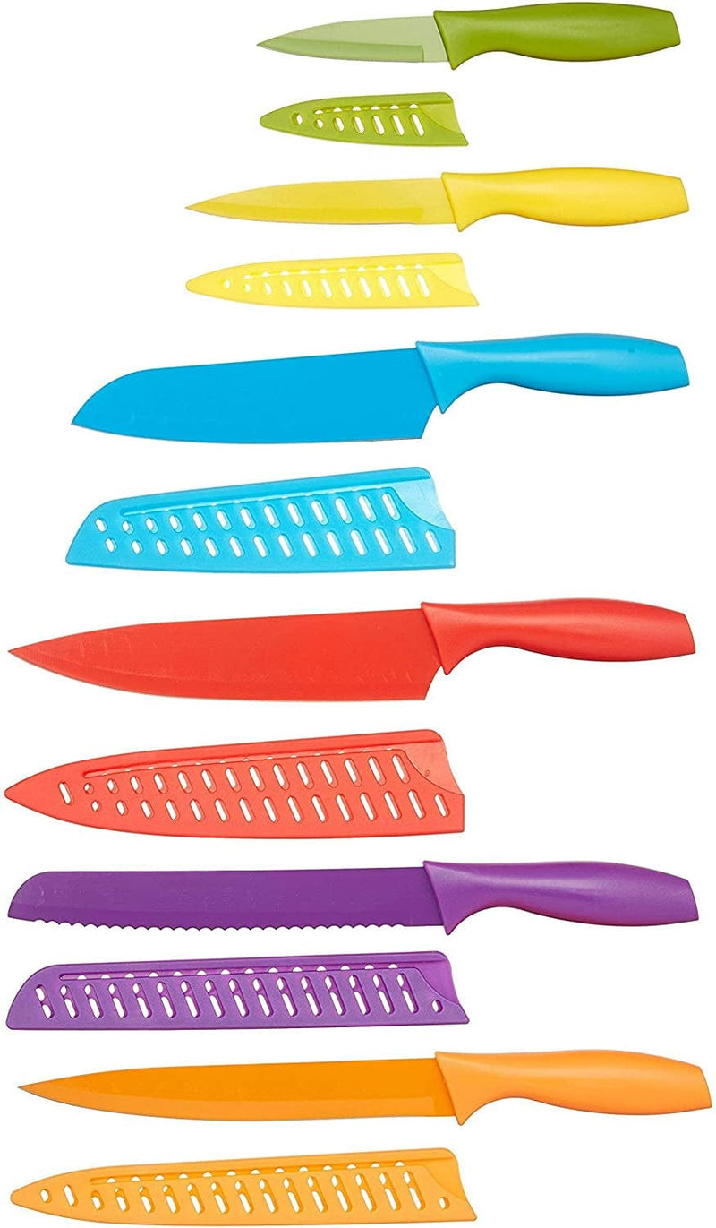 12-Piece Color-Coded Kitchen Knife Set, 6 Knives with 6 Blade Guards Home & Garden > Kitchen & Dining > Kitchen Tools & Utensils > Kitchen Knives KOL DEALS   