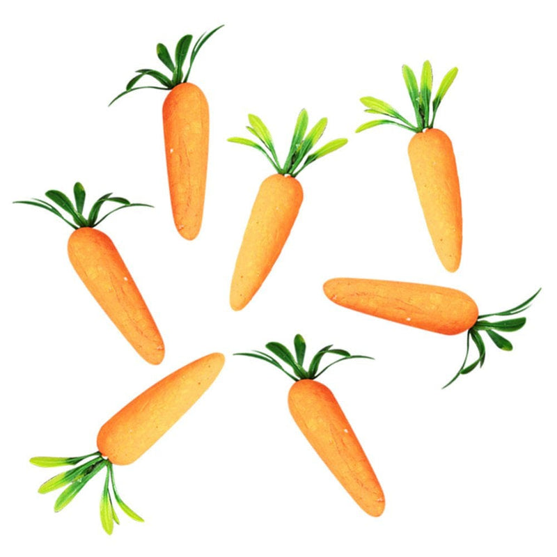 12 Pieces Mini Easter Carrots Foam Artificial Carrots Ornament Hanging Decorations for Home Kitchen Party DIY Crafts Decor