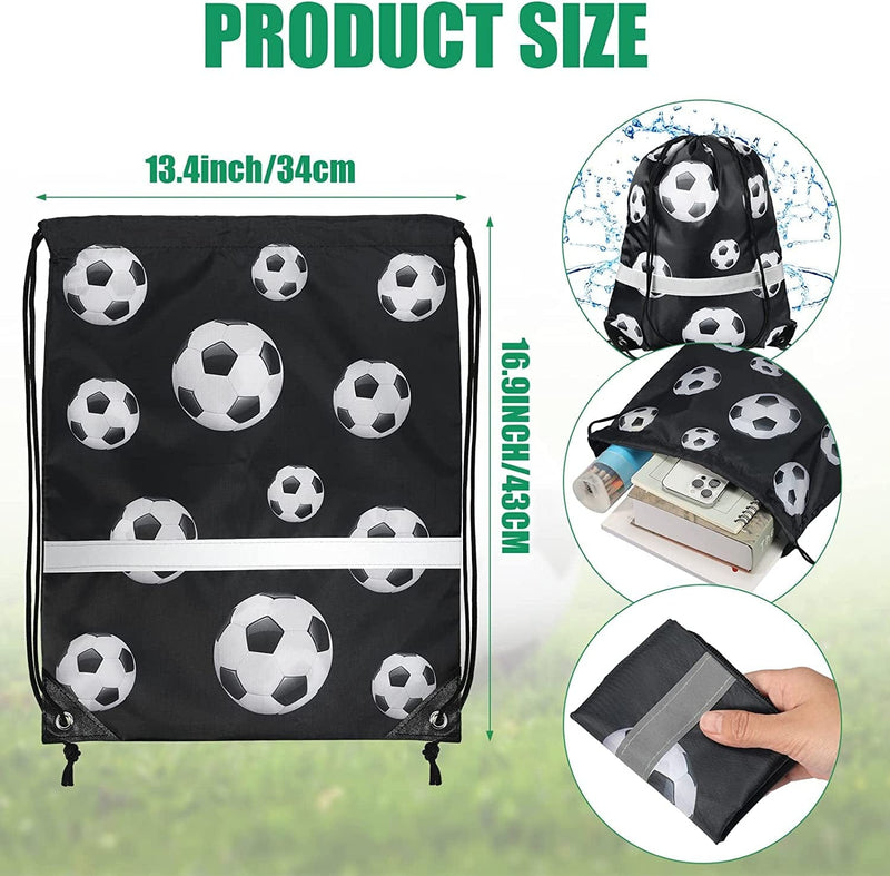 12 Pieces Soccer String Bag Draw String Back Sack with Reflective Stripe Soccer Bags Soccer Draw String Bag Soccer Team Bag Drawstring Soccer Bag Team Sports Bags for Yoga Dance Swimming Supplies