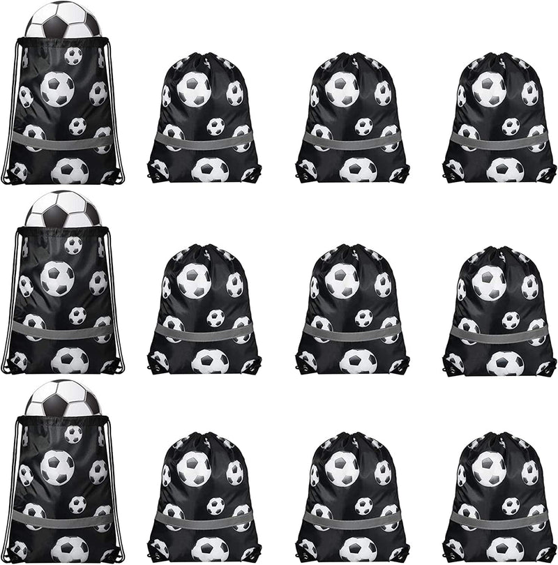 12 Pieces Soccer String Bag Draw String Back Sack with Reflective Stripe Soccer Bags Soccer Draw String Bag Soccer Team Bag Drawstring Soccer Bag Team Sports Bags for Yoga Dance Swimming Supplies Home & Garden > Household Supplies > Storage & Organization Saintrygo   