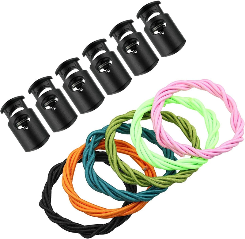 12 Sets Bungee Cord Strap Kit, Includes Adjustable Replacement Swimming Goggle Strap Goggle Bungee Strap with Cord Lock Clamp for Swim Goggles Swimming Supplies