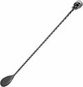 12" Skull Bar Spoon Stainless Steel Mixing Spoon Spiral Pattern Long Handle Cocktail Spoon Pitcher Spoon by Homestia Home & Garden > Kitchen & Dining > Barware Homestia Black  