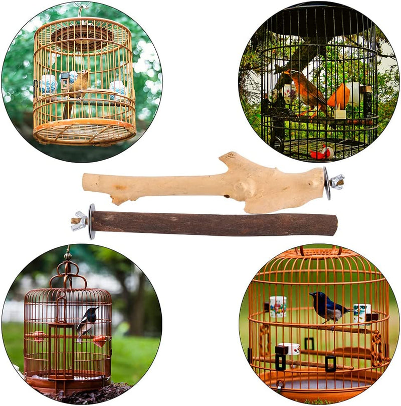 4 PCS Bird Perch Natural Wood Stands for Parrots Cage Accessories Standing Branches for Parrots Gnawing Chewing Wooden Rod Perches Bifurcation Nature Vines for Budgies 25Cm Bird Toy Cage Decoration Animals & Pet Supplies > Pet Supplies > Bird Supplies HongFuni   