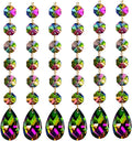 Poproo Teardrop Pendant Octagon Crystal Glass Beads Pendants for Chandelier Lamp Curtain Decor, 6-Pack (Blue) Home & Garden > Lighting > Lighting Fixtures > Chandeliers Poproo Colorful  