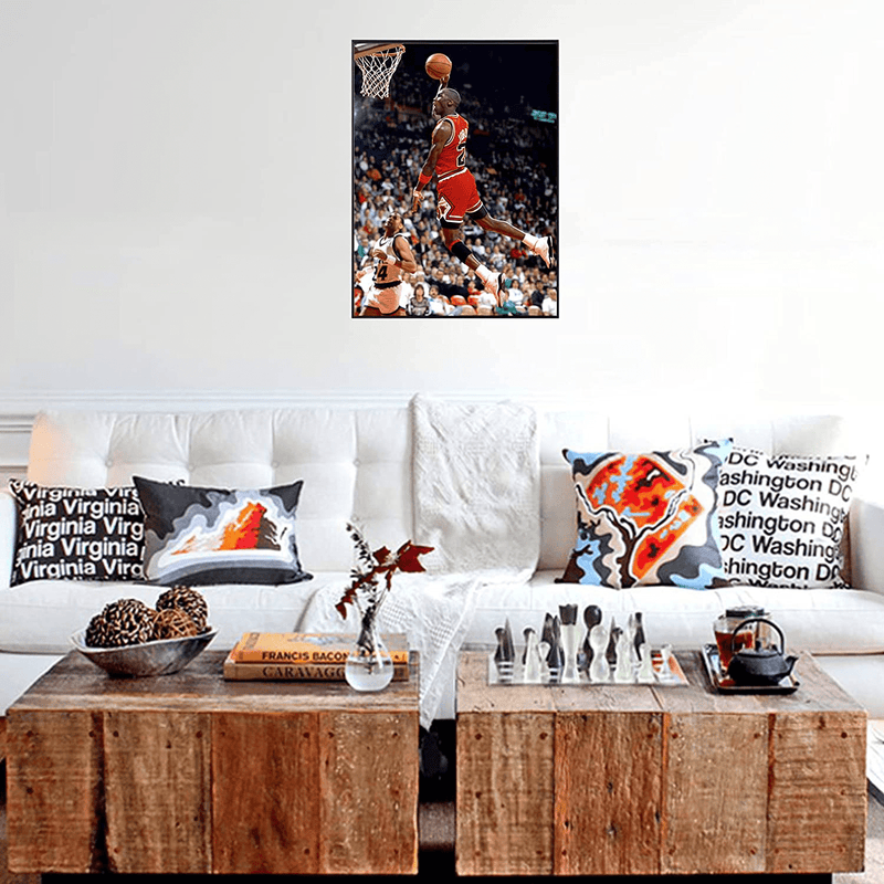 123 Life MJ Canvas Wall Art, Famous Foul Line Dunk Sports Poster Print, the God of Basketball Poster Picture, MJ No Frame Artwork Fans Gift for Home Bedroom Wall Decor (12"X16",Mj) Home & Garden > Decor > Artwork > Posters, Prints, & Visual Artwork 123 Life   