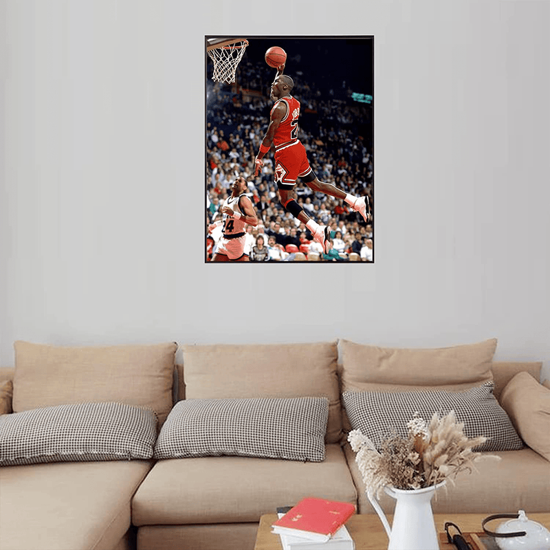 123 Life MJ Canvas Wall Art, Famous Foul Line Dunk Sports Poster Print, the God of Basketball Poster Picture, MJ No Frame Artwork Fans Gift for Home Bedroom Wall Decor (12"X16",Mj) Home & Garden > Decor > Artwork > Posters, Prints, & Visual Artwork 123 Life   