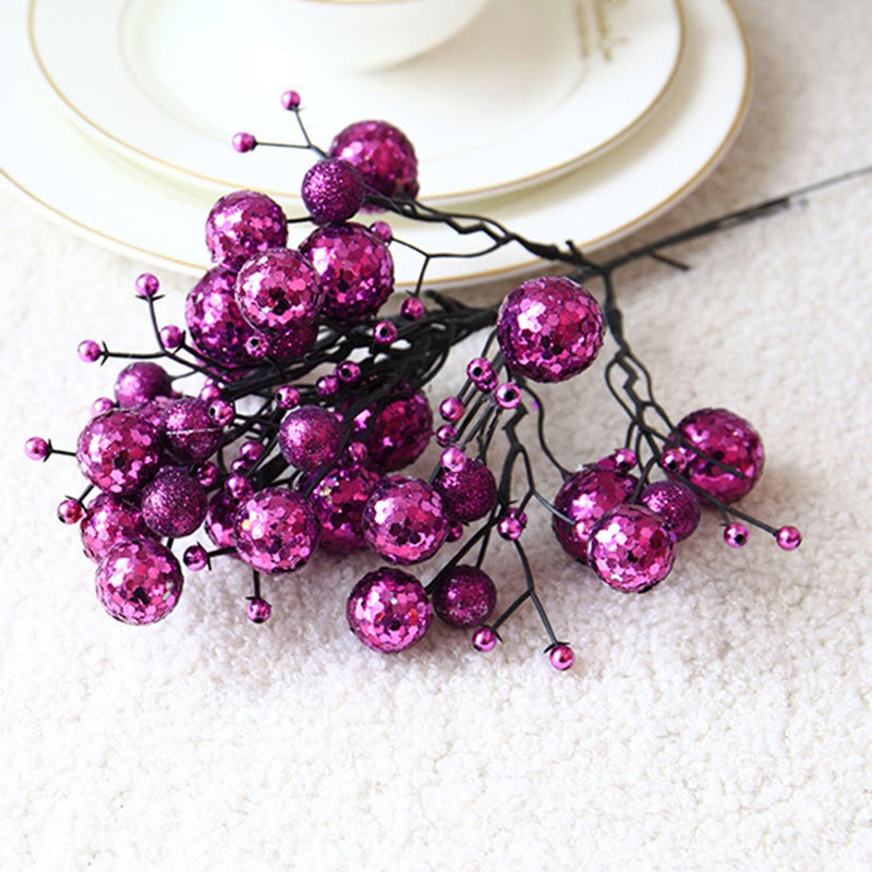 Okwish Artificial Berries Christmas Decorations Simulation Fruit Berry Cuttings Festive Supplies 2Pcs  okwish Purple  
