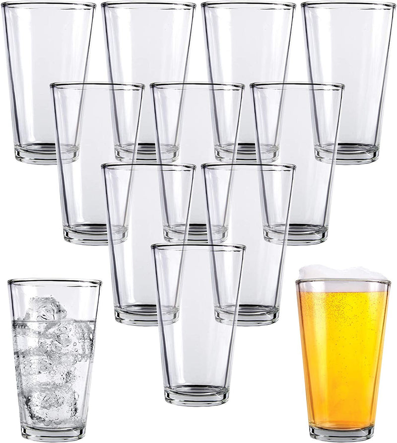 Clear Glass Beer Cups – 4 Pack – All Purpose Drinking Tumblers, 16 Oz – Elegant Design for Home and Kitchen – Lead and BPA Free, Great for Restaurants, Bars, Parties – by Kitchen Lux Home & Garden > Kitchen & Dining > Tableware > Drinkware Kitchen Lux 12  