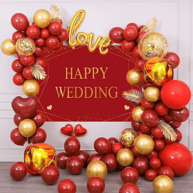 126Pcs Red and Gold Balloons Birthday Party Decorations, Red Ballons Balloon Garland Kit, Wedding Engagement Propose Birthday Valentine'S Day Happy Anniversary New Year Party Decorations
