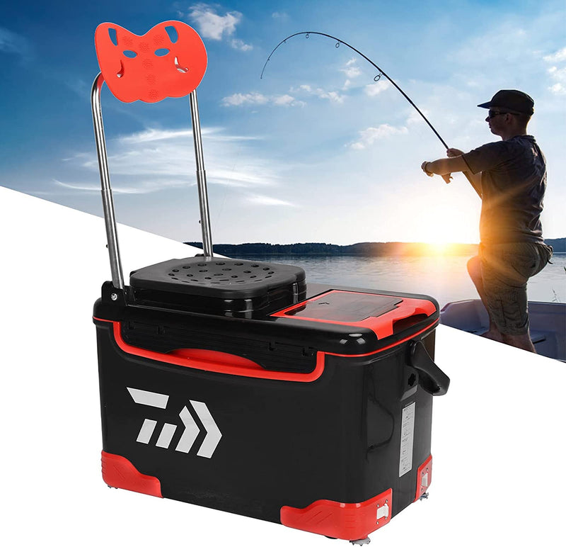 Tackle Box, 32L Multifunctional Fishing Tackle Box Tool Storage and Transport Box with Turret Tray Fish Tray Bait Tray, Foldable Fishing Tackle Box 20.1 X 12.2 X 14.6In Sporting Goods > Outdoor Recreation > Fishing > Fishing Tackle Ejoyous   