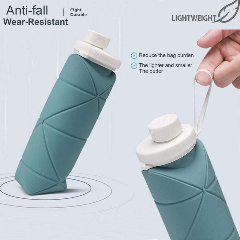 SPECIAL MADE 2Pack Collapsible Water Bottles Leakproof Valve Reusable BPA Free Silicone Foldable Water Bottle for Sport Gym Camping Hiking Travel Sports Lightweight Durable 20Oz 600Ml Sporting Goods > Outdoor Recreation > Winter Sports & Activities SPECIAL MADE   