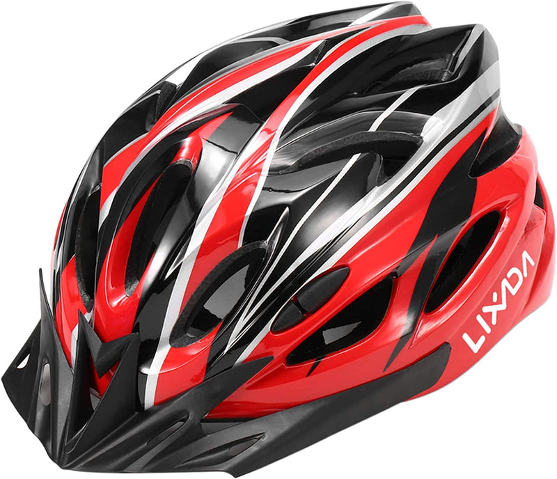 Lixada Adult Bike Helmet Mountain Bike Helmet MTB Bicycle Cycling Helmets Adjustable Dial-Fit Integrally Molding Lightweight Helmets Sporting Goods > Outdoor Recreation > Cycling > Cycling Apparel & Accessories > Bicycle Helmets Lixada Black&Red with LED Taillight  