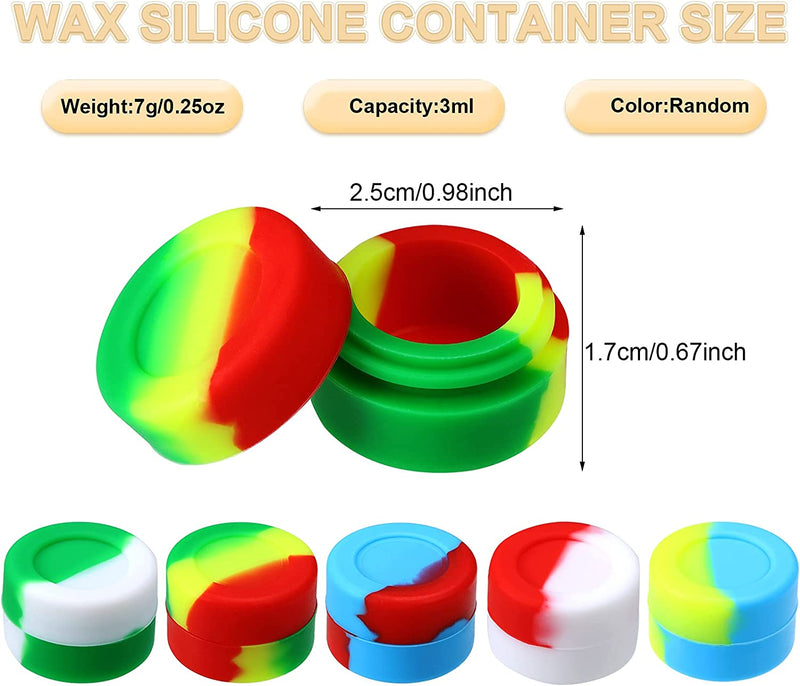Silicone Wax Containers Non-Stick Silicone Wax Containers Multi Use Storage Jars Oil Concentrate Bottles (100 Pieces,3 Ml)