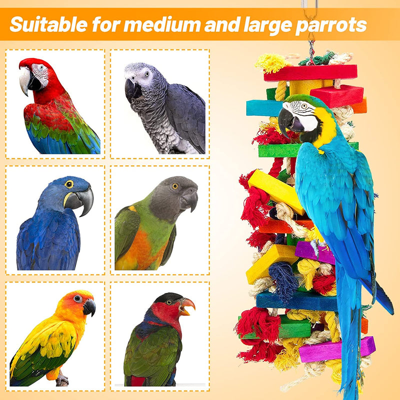 MEWTOGO Extra Large Bird Parrot Toys for Macaws, African Grey, Parrots