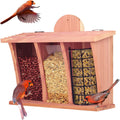 Cedar Alpha 2 Pack Cedar Ranch Feeder,Wild Bird Feeder for Hanging ,Bird Seed for outside Feeders,With Viewing Window, Perfect for Outdoor Garden, Weather Proof ( Red+Gray) Animals & Pet Supplies > Pet Supplies > Bird Supplies > Bird Cage Accessories > Bird Cage Food & Water Dishes CEDAR ALPHA Birds Station  