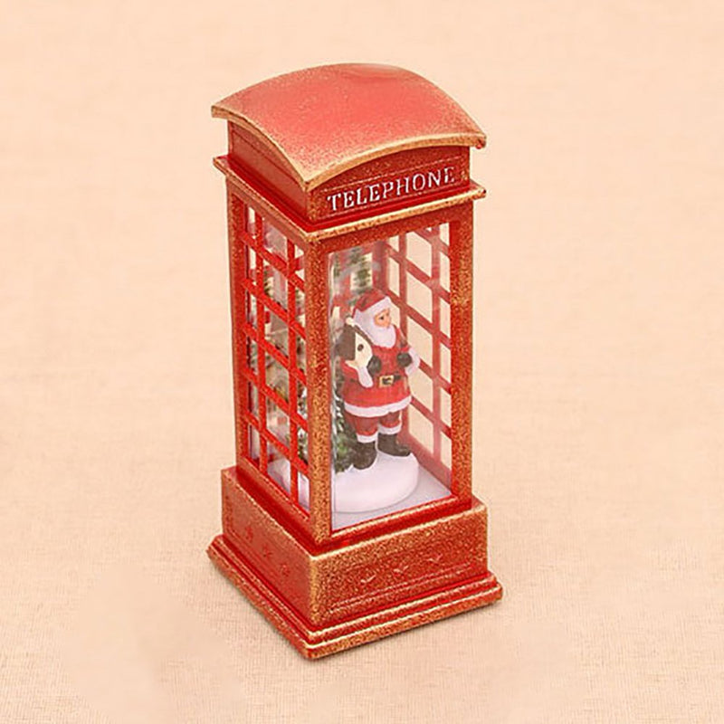 Christmas Snow Globe Lantern Phone Booth, Swirling Water Glittering Battery Operated Ornament for Christmas Tabletop Home Decoration Home & Garden > Decor > Seasonal & Holiday Decorations& Garden > Decor > Seasonal & Holiday Decorations JANDEL   